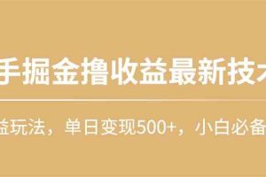 （10163期）快手掘金撸收益最新技术，高收益玩法，单日变现500+，小白必备项目