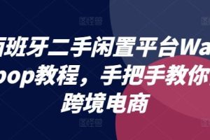 西班牙二手闲置平台Wallapop教程，手把手教你做跨境电商