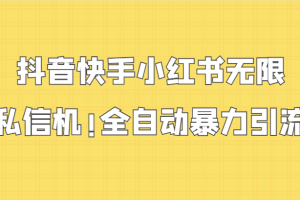 抖音快手小红书无限私信机，全自动暴力引流！