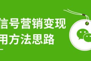 微信号营销变现实用方法思路，朋友圈刷屏裂变（共12节）价值199元