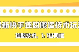 对外收费990的最新快手连怼搬运技术玩法，1:1过同框技术（4月10更新）
