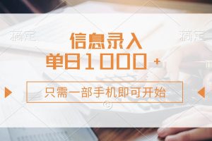（14160期）信息录入，几秒钟一单，只需一部手机即可开始，0成本，每天1000+