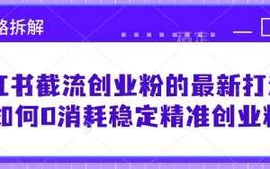 小红书截流创业粉的最新打法，如何0消耗稳定精准创业粉【思路拆解】