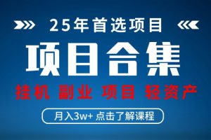 实操项目合集 挂机类型 直播类型 轻资产创业类型 课程分享各项目介绍和原理