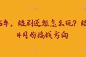 走到2025年，短剧还能怎么玩？短剧25年4月份搞钱方向