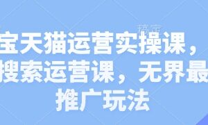 淘宝天猫运营实操课，新品搜索运营课，无界最新推广玩法