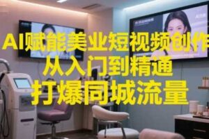AI赋能美业短视频创作，从入门到精通，打爆同城流量，超级AI工具短视频实操落地
