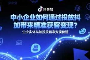 中小企业如何通过投放抖加带来精准获客变现？企业实体抖加投放精准变现秘籍