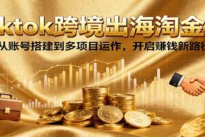 Tiktok跨境出海淘金课，从账号搭建到多项目运作，开启赚钱新路径