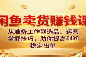闲鱼卖货赚钱课：从准备工作到选品、运营，掌握技巧，助你提高利润稳定出单