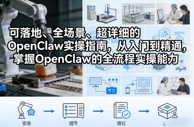 可落地、全场景、超详细的OpenClaw实操指南，从入门到精通，掌握OpenClaw的全流程实操能力