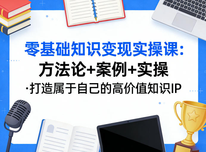 零基础知识变现实操课，方法论+案例+实操，打造属于自己的高价值知识IP