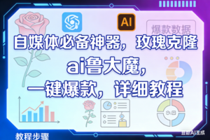 （17861期）玫瑰克隆，ai鲁大魔的工具，自媒体必备神器，一键爆款，详细教程。