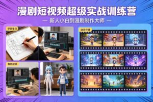 漫剧短视频超级实战训练营，新人小白到漫剧制作大师