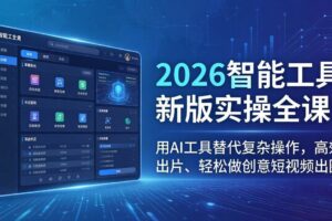 （18005期）2026智能工具新版实操全课：用AI工具替代复杂操作，高效出片、轻松做创意短视频出圈