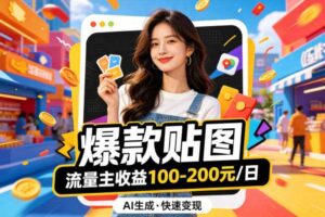 借助AI生成爆款贴图做公众流量主，当日收益100-200
