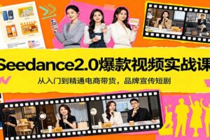 Seedance2.0爆款视频实战课：从入门到精通电商带货，品牌宣传短剧