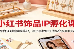 小红书饰品IP孵化课：从平台规则到爆款笔记，手把手教你打造高变现垂直账号